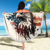Happy Fourth of July Personalized Beach Blanket Bald Eagle USA Independence Day