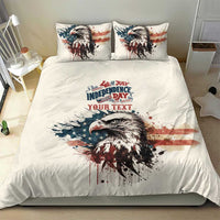 Happy Fourth of July Personalized Bedding Set Bald Eagle USA Independence Day