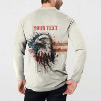 Happy Fourth of July Personalized Button Sweatshirt Bald Eagle USA Independence Day