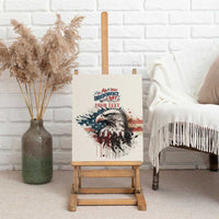 Happy Fourth of July Personalized Canvas Wall Art Bald Eagle USA Independence Day