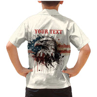 Happy Fourth of July Personalized Family Matching Mermaid Dress and Hawaiian Shirt Bald Eagle USA Independence Day