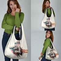 Happy Fourth of July Personalized Grocery Bag Bald Eagle USA Independence Day