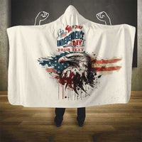 Happy Fourth of July Personalized Hooded Blanket Bald Eagle USA Independence Day