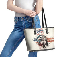 Happy Fourth of July Personalized Leather Tote Bag Bald Eagle USA Independence Day