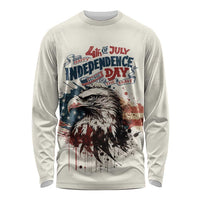Happy Fourth of July Personalized Long Sleeve Shirt Bald Eagle USA Independence Day