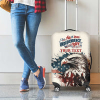 Happy Fourth of July Personalized Luggage Cover Bald Eagle USA Independence Day