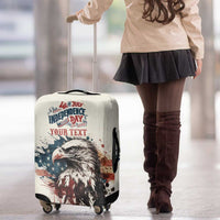Happy Fourth of July Personalized Luggage Cover Bald Eagle USA Independence Day