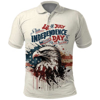 Happy Fourth of July Personalized Polo Shirt Bald Eagle USA Independence Day