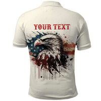 Happy Fourth of July Personalized Polo Shirt Bald Eagle USA Independence Day