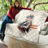 Happy Fourth of July Personalized Quilt Bald Eagle USA Independence Day
