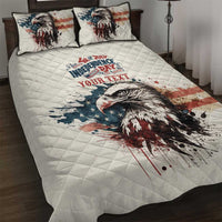 Happy Fourth of July Personalized Quilt Bed Set Bald Eagle USA Independence Day