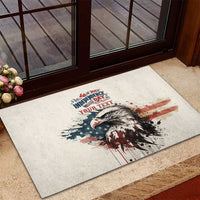 Happy Fourth of July Personalized Rubber Doormat Bald Eagle USA Independence Day