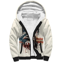 Happy Fourth of July Personalized Sherpa Hoodie Bald Eagle USA Independence Day