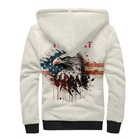 Happy Fourth of July Personalized Sherpa Hoodie Bald Eagle USA Independence Day