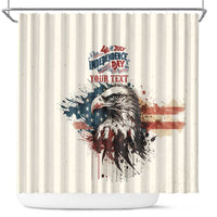 Happy Fourth of July Personalized Shower Curtain Bald Eagle USA Independence Day