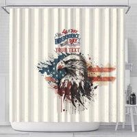 Happy Fourth of July Personalized Shower Curtain Bald Eagle USA Independence Day