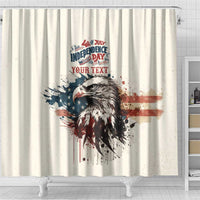 Happy Fourth of July Personalized Shower Curtain Bald Eagle USA Independence Day