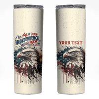 Happy Fourth of July Personalized Skinny Tumbler Bald Eagle USA Independence Day