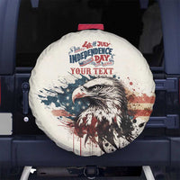 Happy Fourth of July Personalized Spare Tire Cover Bald Eagle USA Independence Day