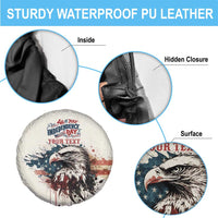 Happy Fourth of July Personalized Spare Tire Cover Bald Eagle USA Independence Day