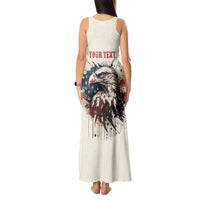 Happy Fourth of July Personalized Tank Maxi Dress Bald Eagle USA Independence Day