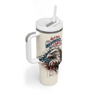 Happy Fourth of July Personalized Tumbler With Handle Bald Eagle USA Independence Day