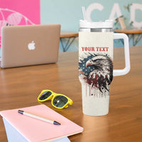 Happy Fourth of July Personalized Tumbler With Handle Bald Eagle USA Independence Day