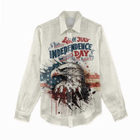 Happy Fourth of July Personalized Women Casual Shirt Bald Eagle USA Independence Day