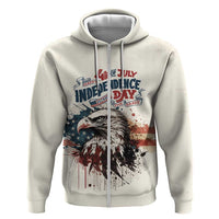 Happy Fourth of July Personalized Zip Hoodie Bald Eagle USA Independence Day