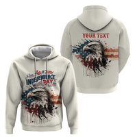 Happy Fourth of July Personalized Zip Hoodie Bald Eagle USA Independence Day