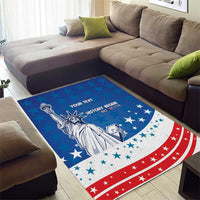 History Began 4th of July Personalized Area Rug Statue of Liberty US Flag