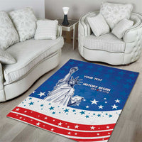 History Began 4th of July Personalized Area Rug Statue of Liberty US Flag