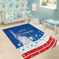 History Began 4th of July Personalized Area Rug Statue of Liberty US Flag