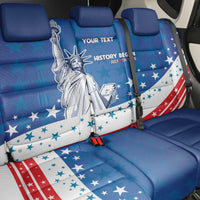 History Began 4th of July Personalized Back Car Seat Cover Statue of Liberty US Flag