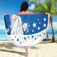 History Began 4th of July Personalized Beach Blanket Statue of Liberty US Flag