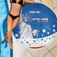 History Began 4th of July Personalized Beach Blanket Statue of Liberty US Flag