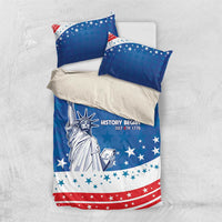 History Began 4th of July Personalized Bedding Set Statue of Liberty US Flag