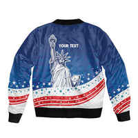 History Began 4th of July Personalized Bomber Jacket Statue of Liberty US Flag