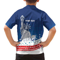 History Began 4th of July Personalized Family Matching Off Shoulder Maxi Dress and Hawaiian Shirt Statue of Liberty US Flag