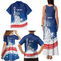 History Began 4th of July Personalized Family Matching Tank Maxi Dress and Hawaiian Shirt Statue of Liberty US Flag