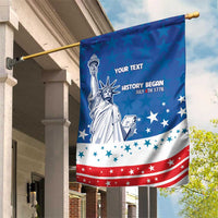 History Began 4th of July Personalized Garden Flag Statue of Liberty US Flag