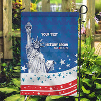 History Began 4th of July Personalized Garden Flag Statue of Liberty US Flag