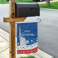 History Began 4th of July Personalized Garden Flag Statue of Liberty US Flag