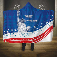 History Began 4th of July Personalized Hooded Blanket Statue of Liberty US Flag