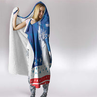 History Began 4th of July Personalized Hooded Blanket Statue of Liberty US Flag