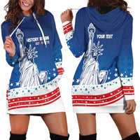 History Began 4th of July Personalized Hoodie Dress Statue of Liberty US Flag