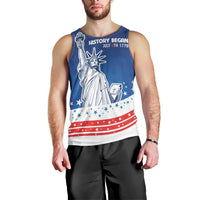 History Began 4th of July Personalized Men Tank Top Statue of Liberty US Flag