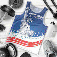 History Began 4th of July Personalized Men Tank Top Statue of Liberty US Flag