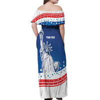 History Began 4th of July Personalized Off Shoulder Maxi Dress Statue of Liberty US Flag