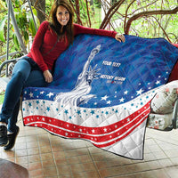 History Began 4th of July Personalized Quilt Statue of Liberty US Flag